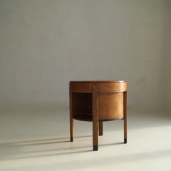Dutch Art Deco The Hague School oak accent table with storage, 1920s