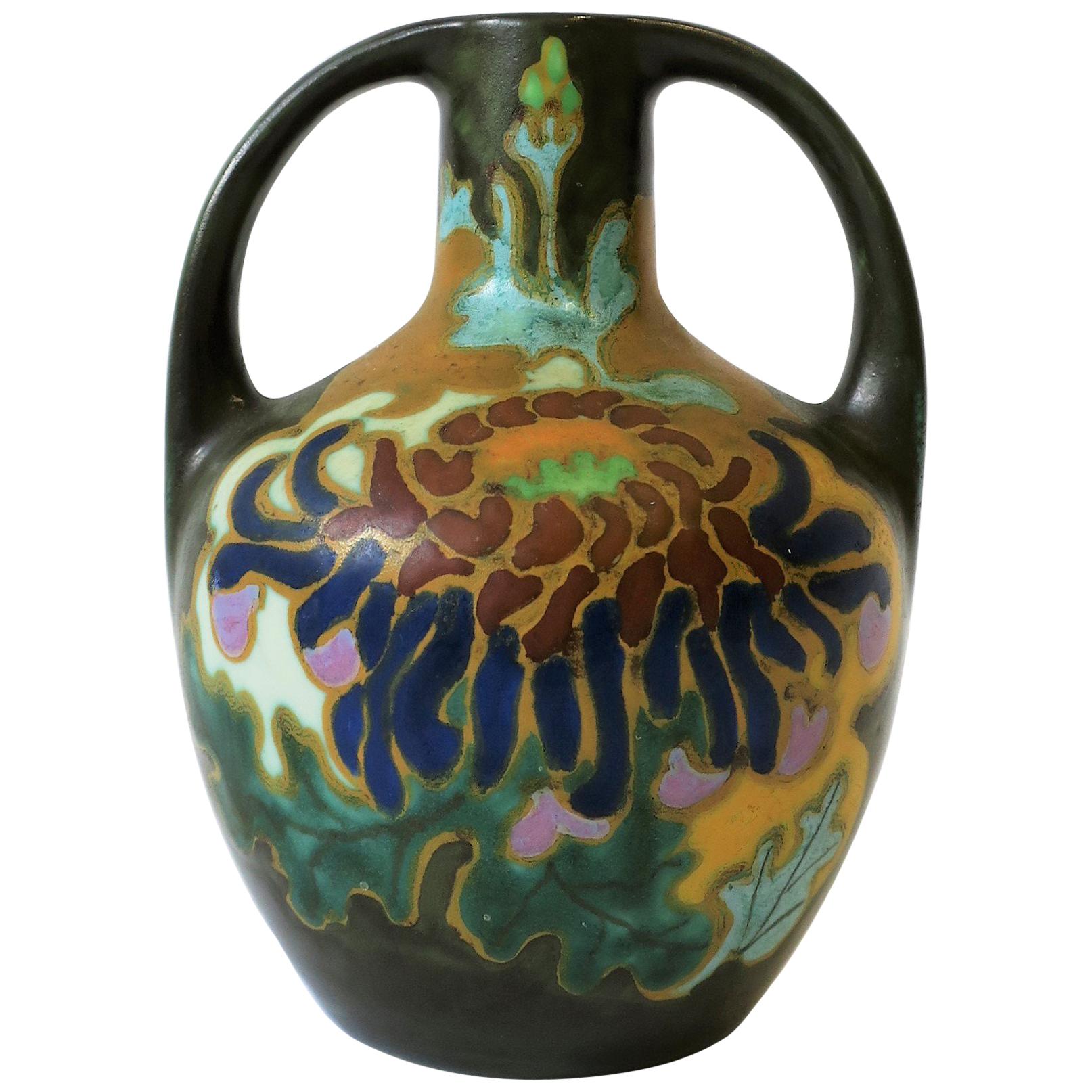 Dutch Art Nouveau Amphora Matte Pottery Vase
