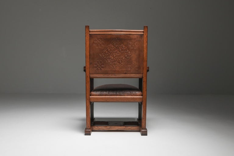 Early 20th Century Dutch Art Nouveau Amsterdam School Armchair by Lion Cachet For Sale