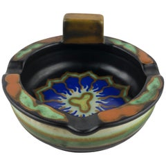 Dutch Art Nouveau Ceramic Ashtray or Key Holder/Vide Poche with a Handle