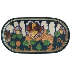 Dutch Art Nouveau Ivora Gouda Oval Tray