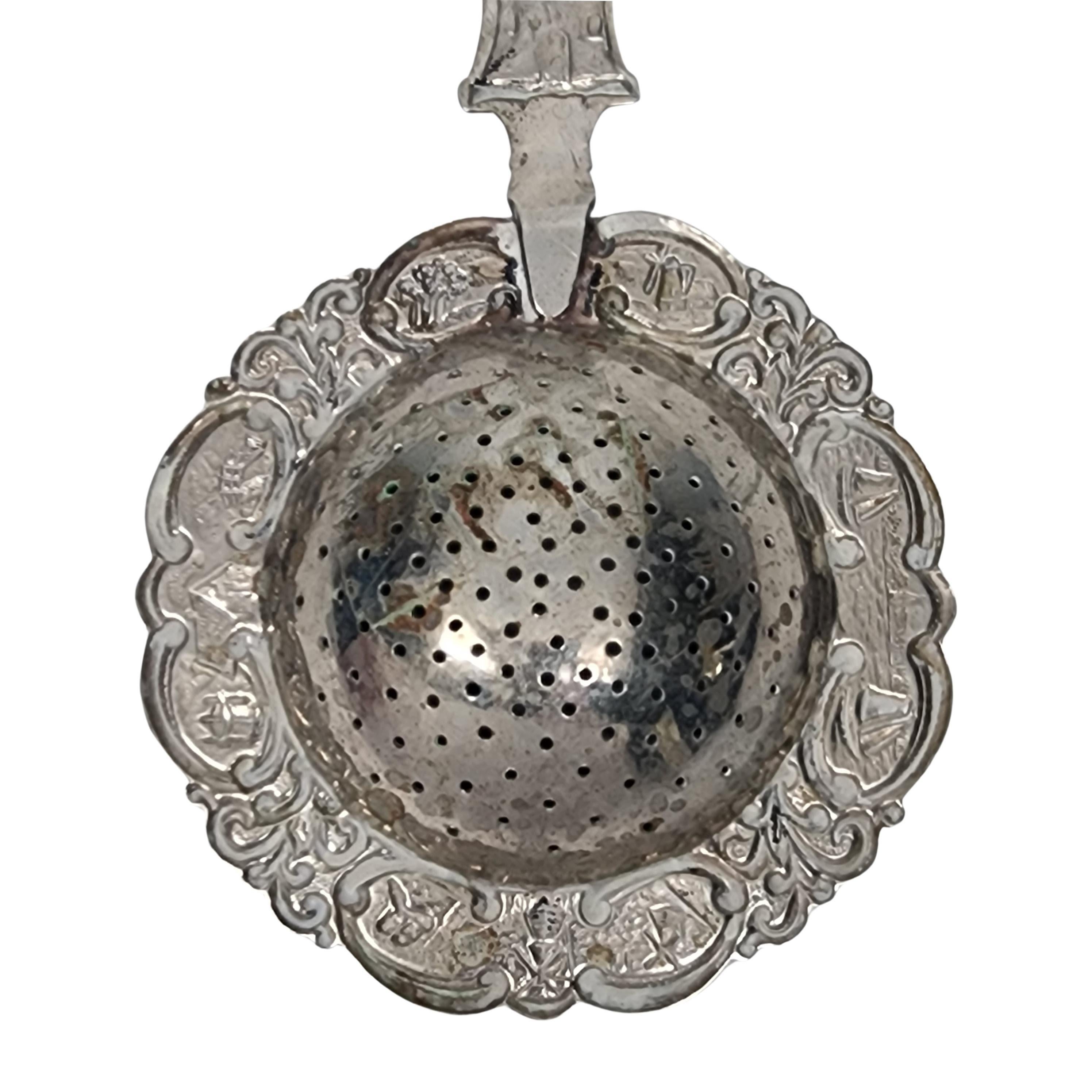 Colino da tè olandese articolato in argento 800 #16025 in vendita 3