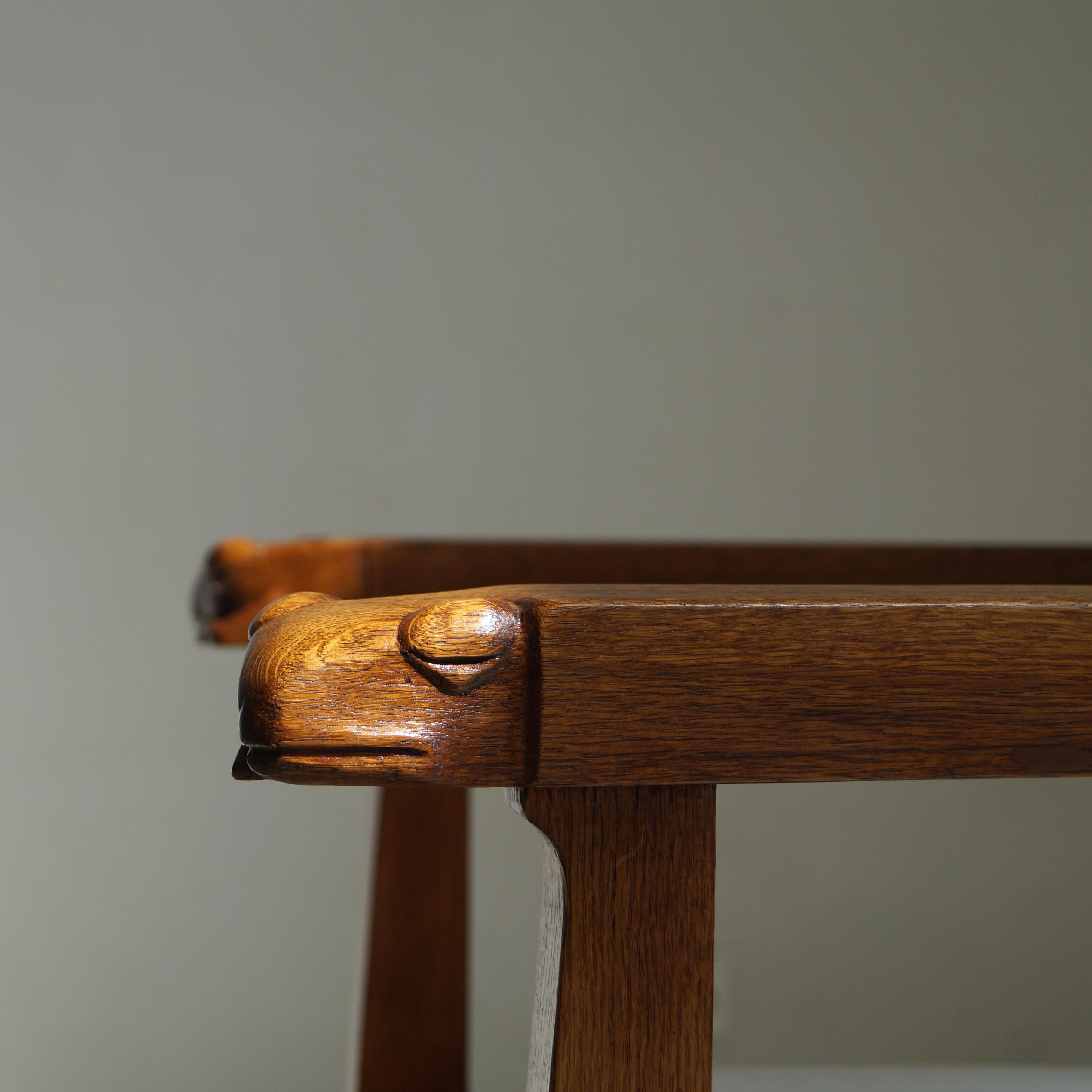 Holländischer Arts & Crafts Sessel mit Salamander und Nelken, Kobus de Graaff im Angebot 6