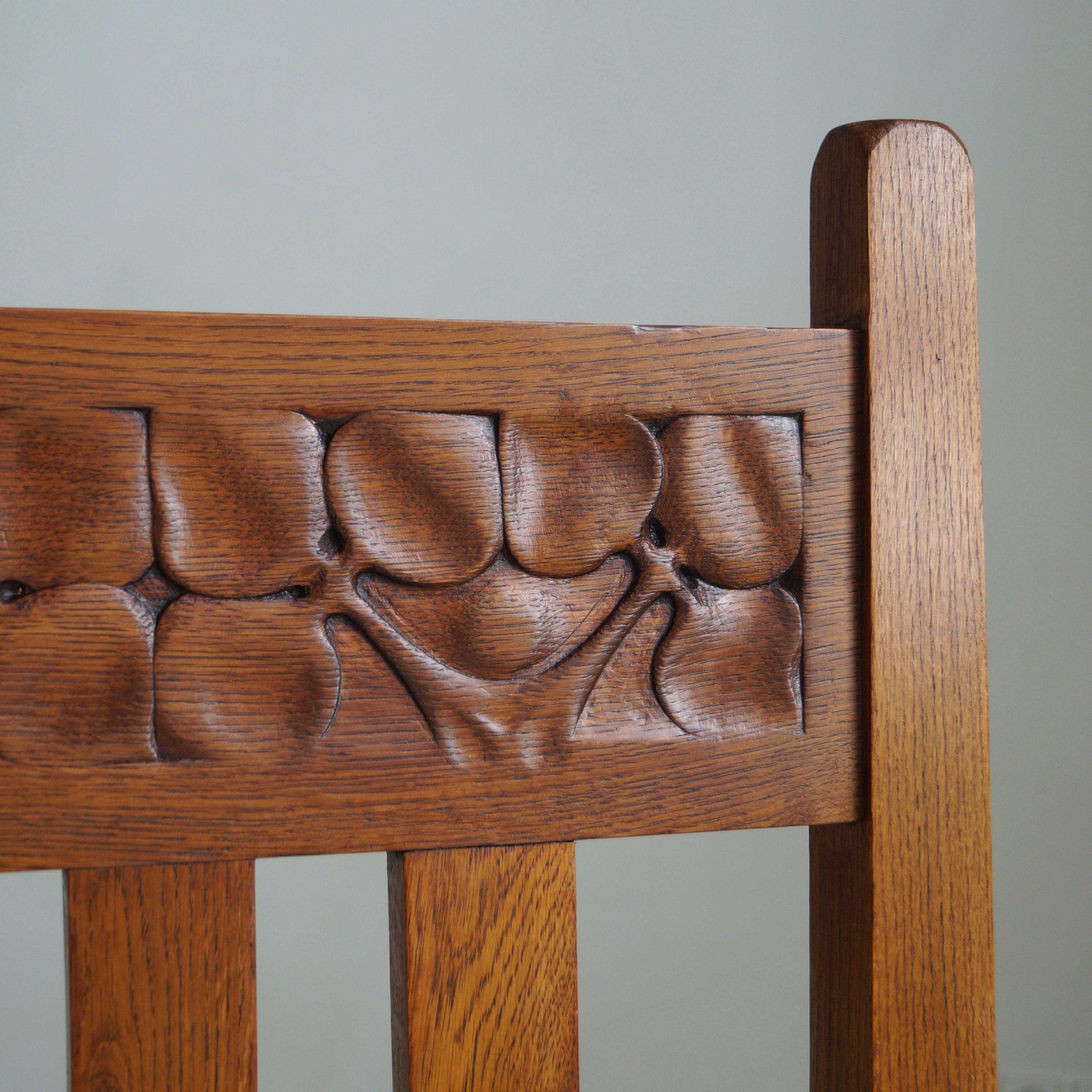 Holländischer Arts & Crafts Sessel mit Salamander und Nelken, Kobus de Graaff im Angebot 11