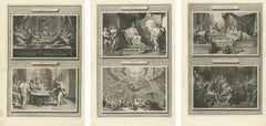 Dutch Baroque Passion of Christ, 3 Double-Scene Engravings by Mortier ca 1700
