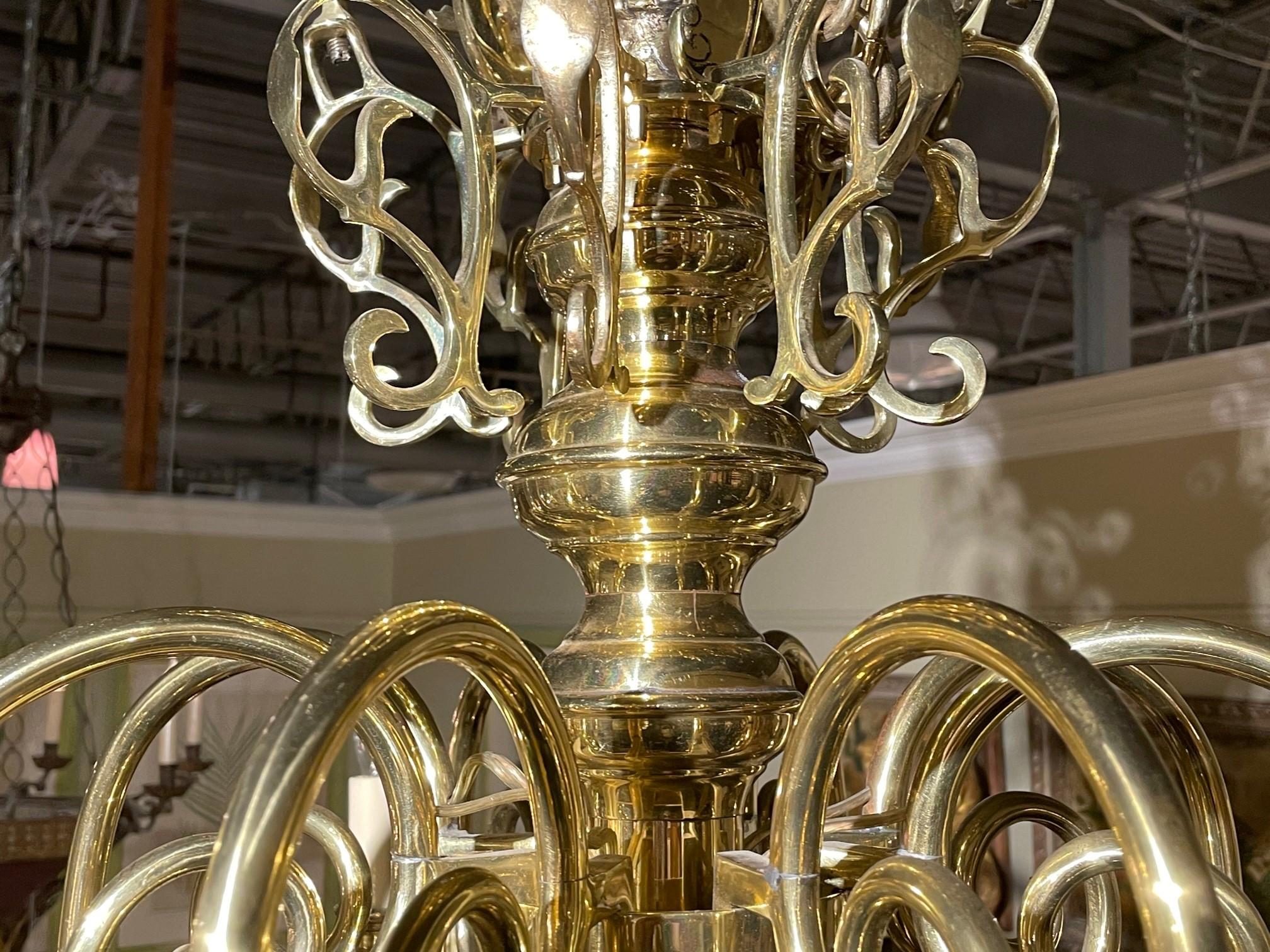 Dutch Baroque Style Chandelier In Good Condition In Stamford, CT