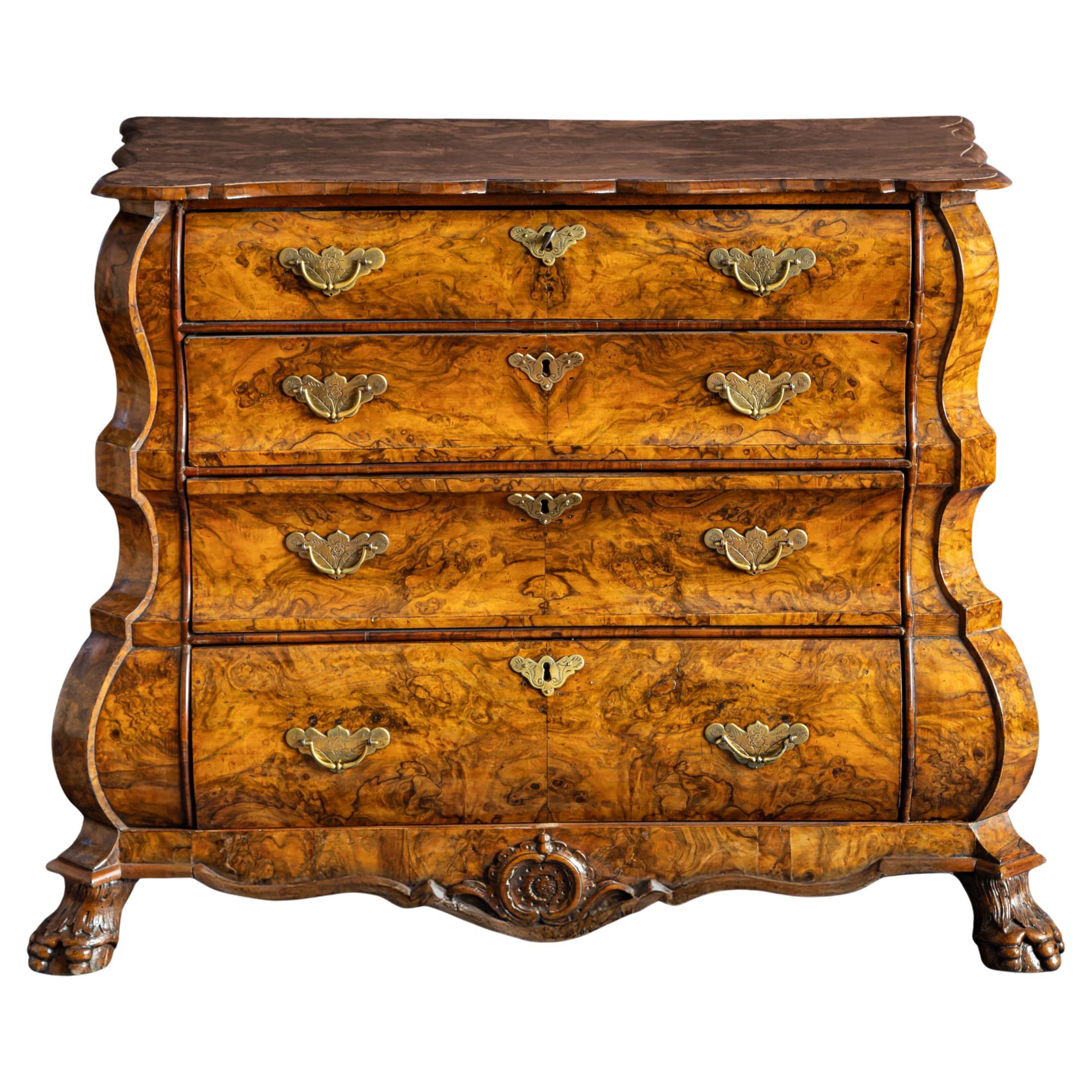 Dutch Baroque-style Chest of Drawers, 19th Century For Sale