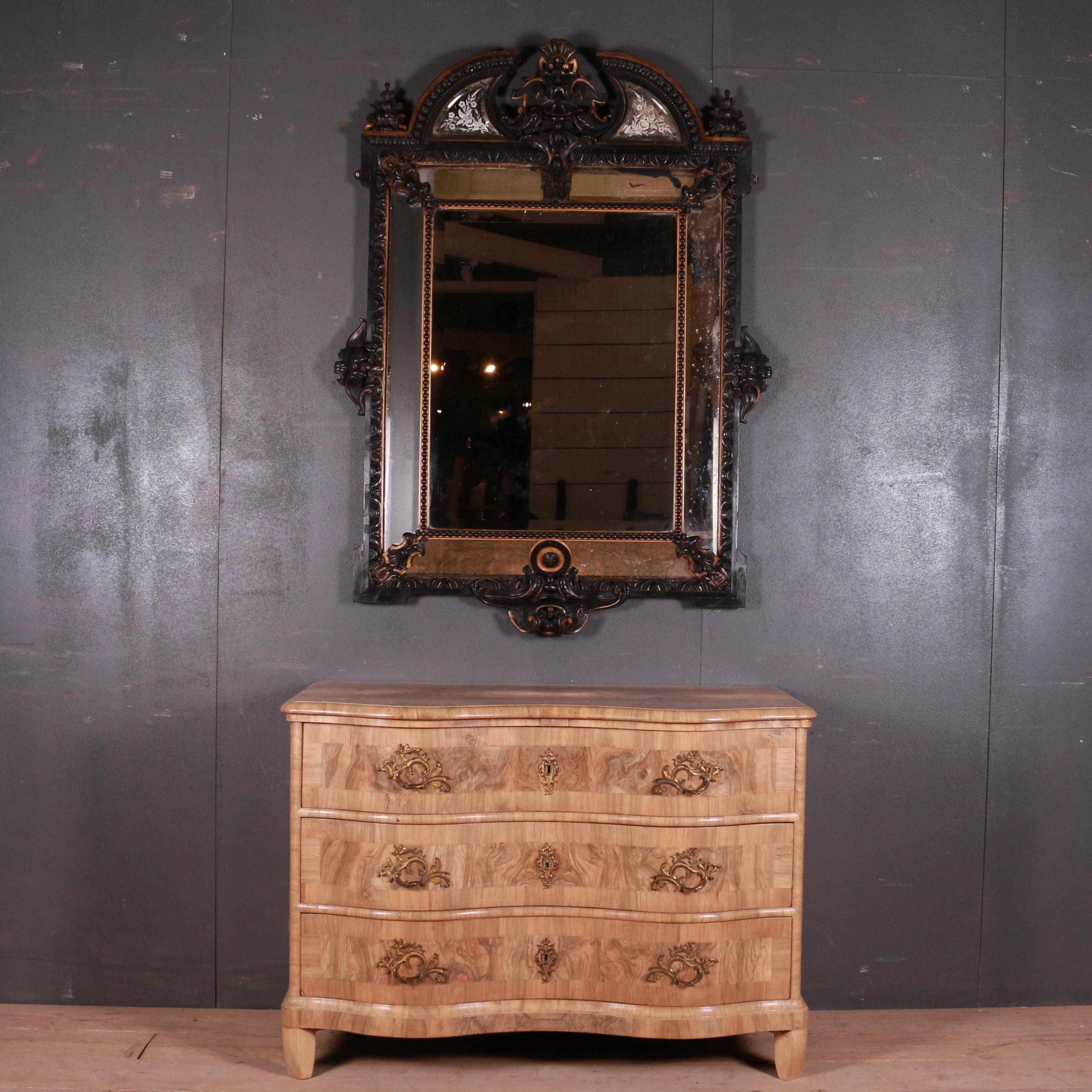 Stunning large 18th century gilt and ebonized baroque style cushion mirror, 1780.



Dimensions
43.5 inches (110 cms) wide
3.5 inches (9 cms) deep
58.5 inches (149 cms) high.