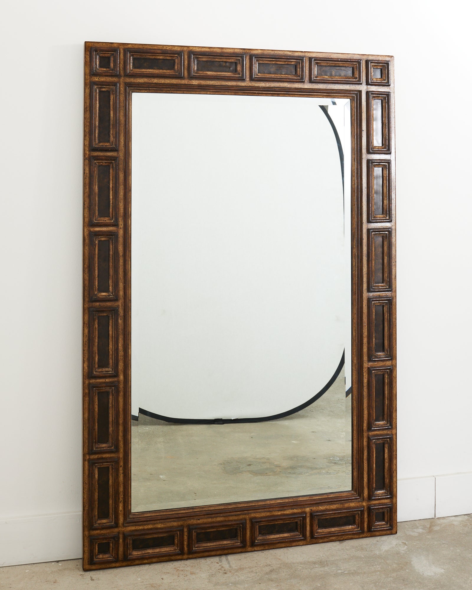 Philippine Dutch Baroque Style Distressed Floor Wall or Mantle Mirror