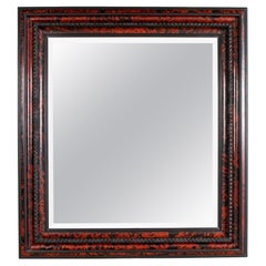 Dutch Baroque Style Faux Tortoise Shell With Ebonized Ripple Molding Mirror