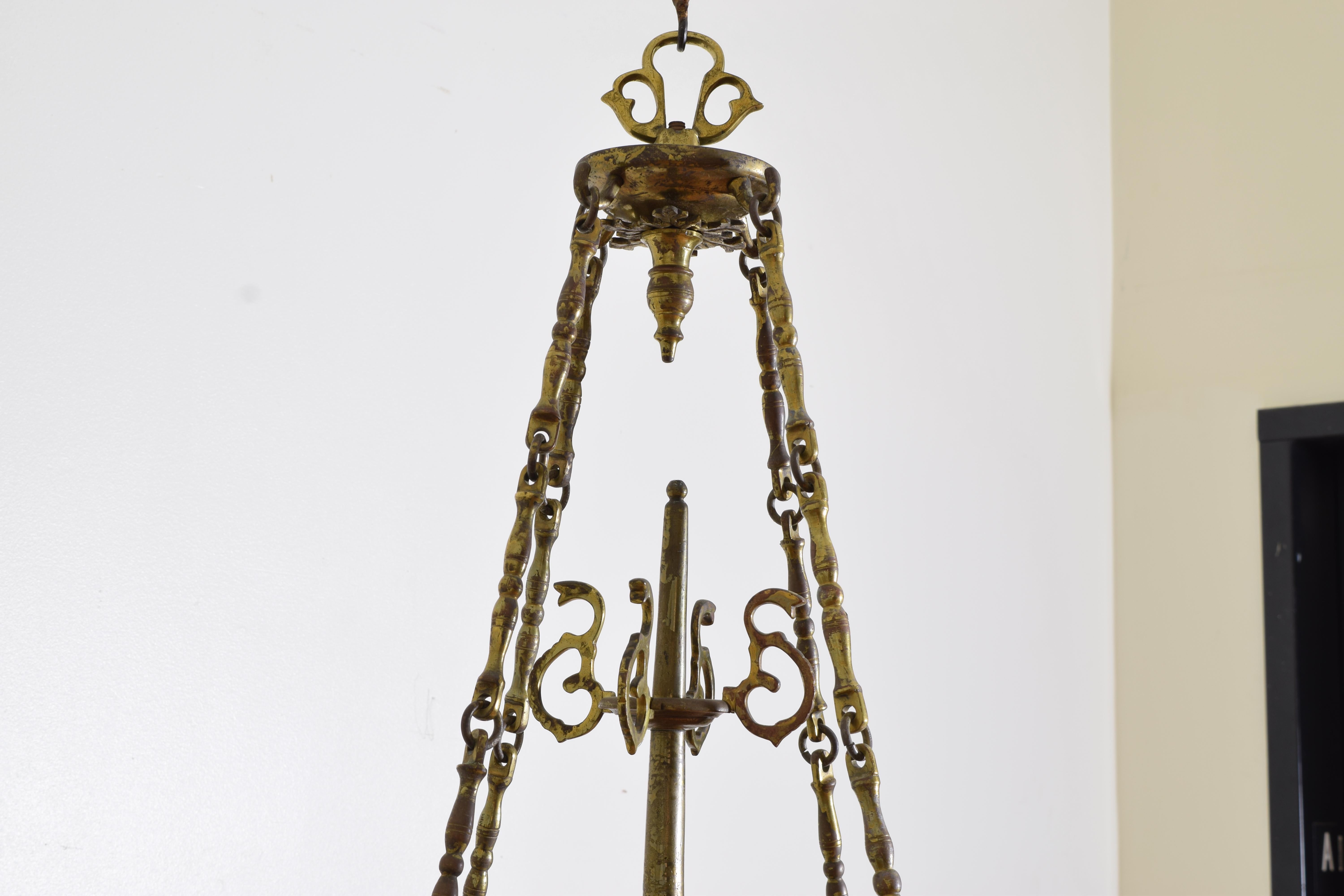 Mid-19th Century Dutch Baroque Style Figural Bronze Chandelier from the 2nd quarter 19th century For Sale