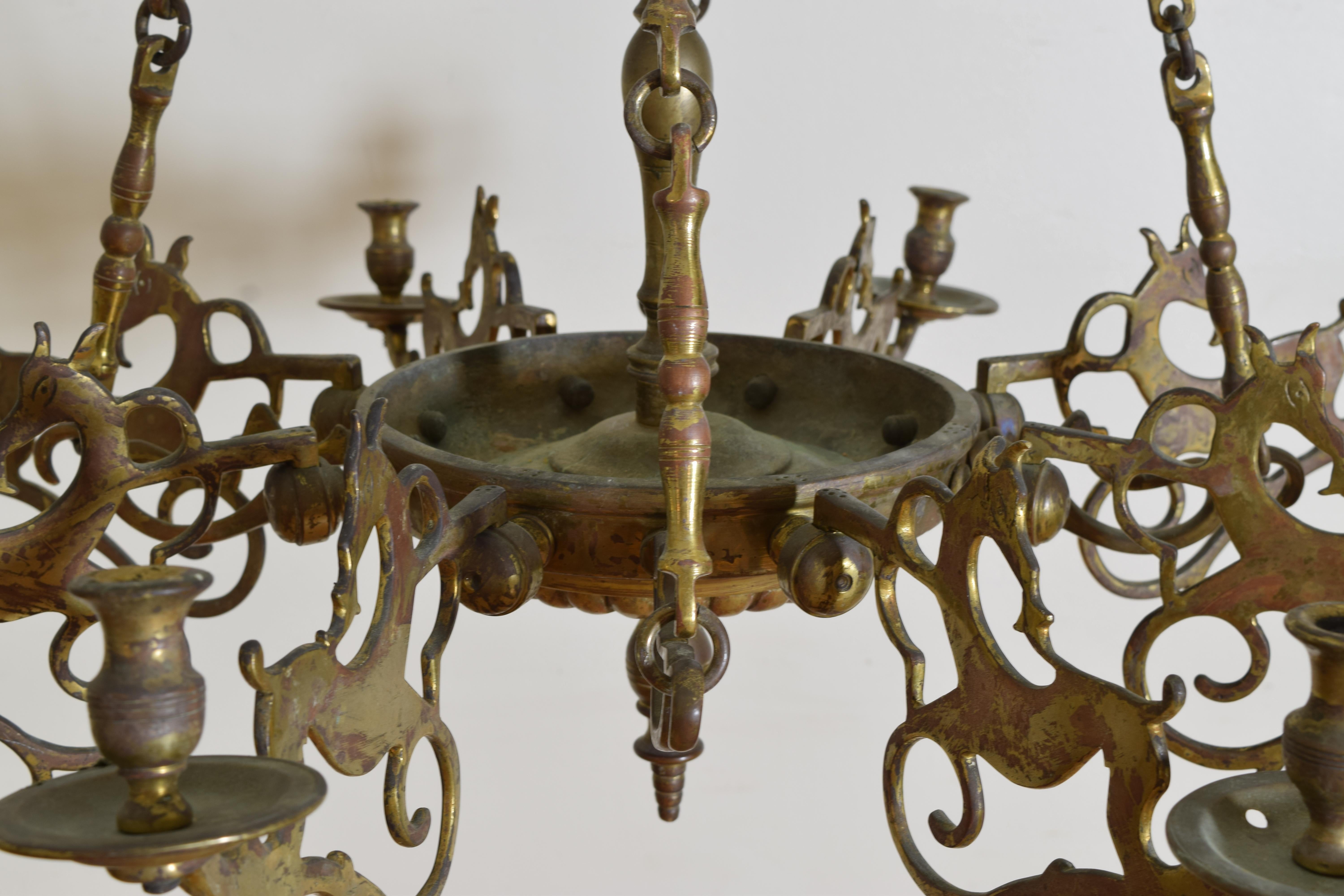 Dutch Baroque Style Figural Bronze Chandelier from the 2nd quarter 19th century For Sale 2