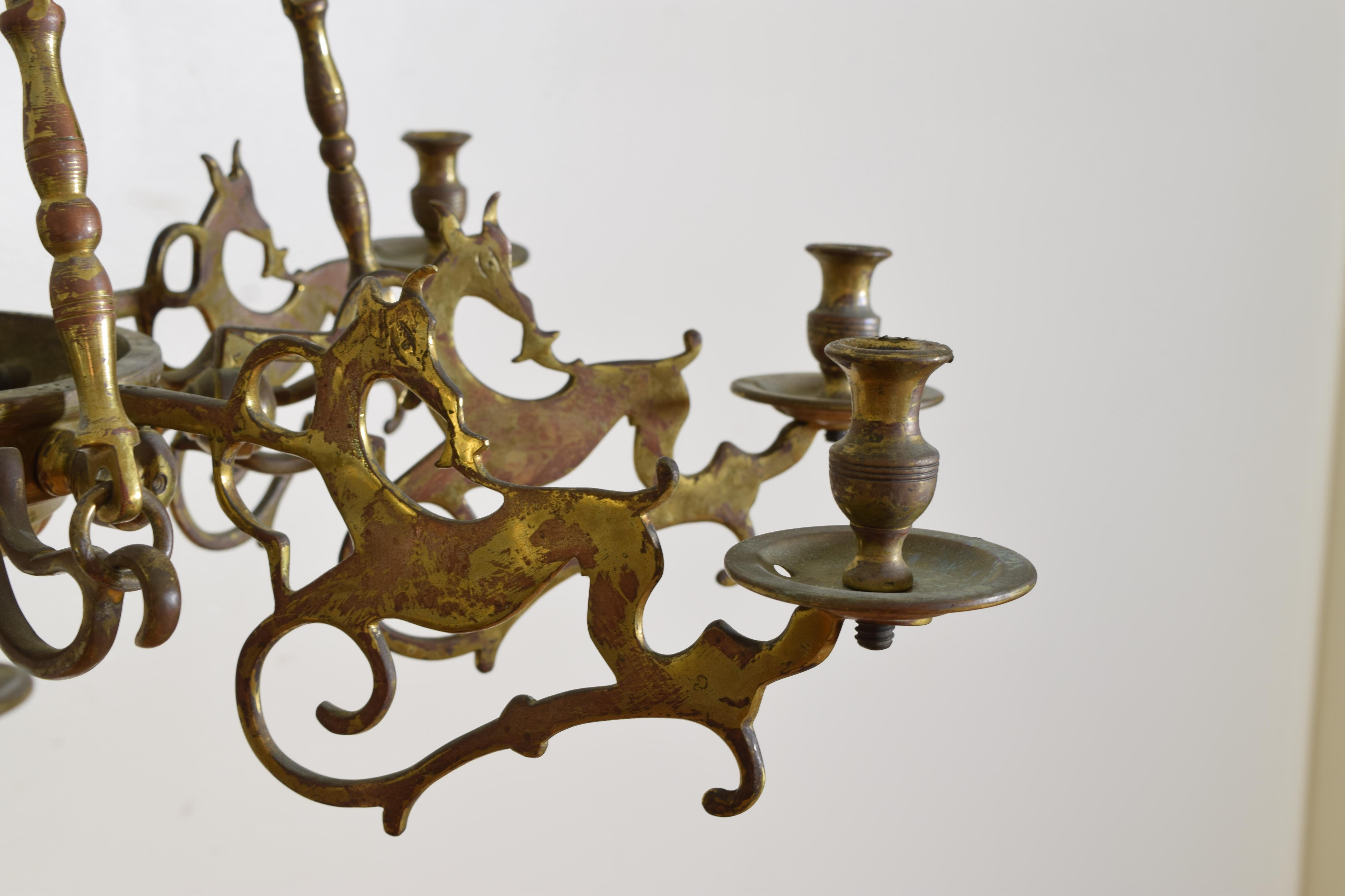 Dutch Baroque Style Figural Bronze Chandelier from the 2nd quarter 19th century For Sale 3