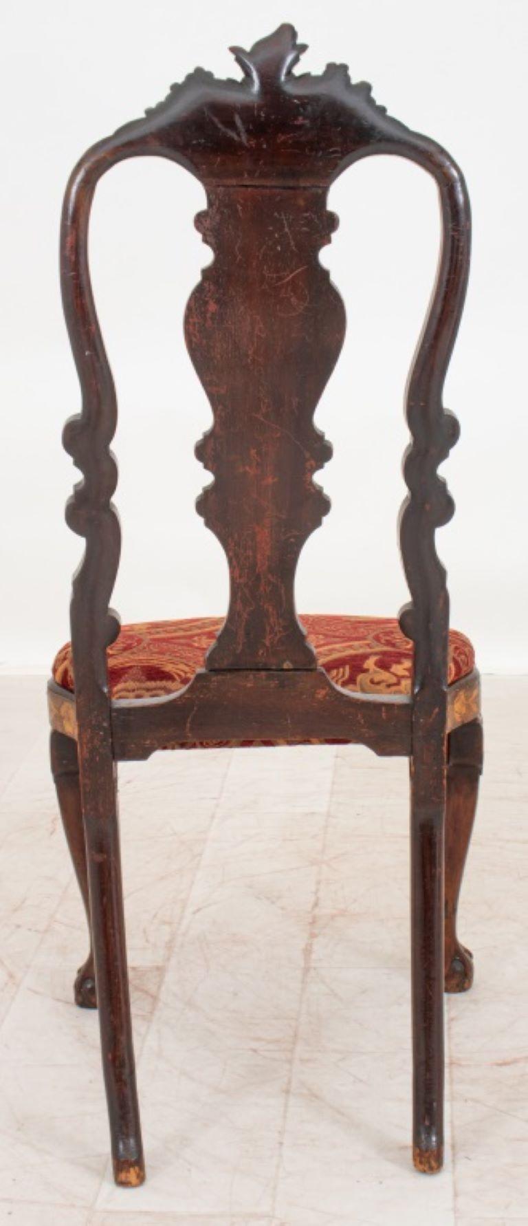 Dutch Baroque Style Marquetry Side Chair, 19th C. For Sale 5