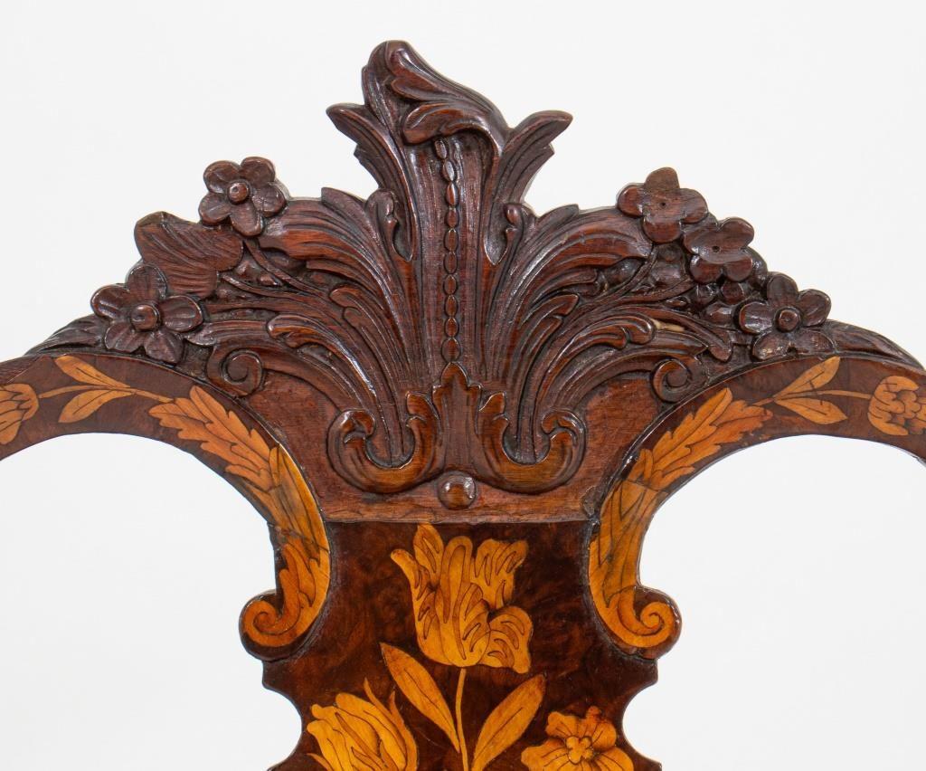 Dutch Baroque Style Marquetry Side Chair, 19th C. For Sale 1