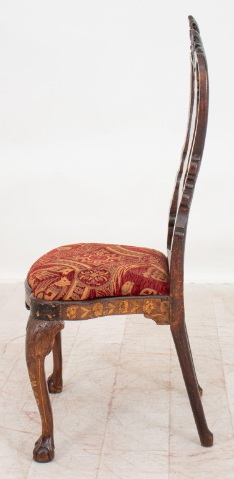 Dutch Baroque Style Marquetry Side Chair, 19th C. For Sale 3