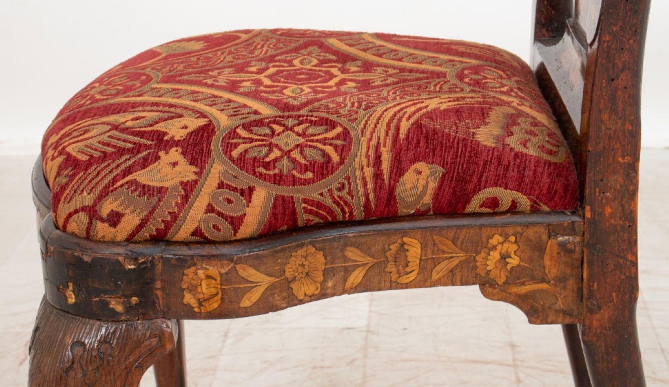 Dutch Baroque Style Marquetry Side Chair, 19th C. For Sale 4