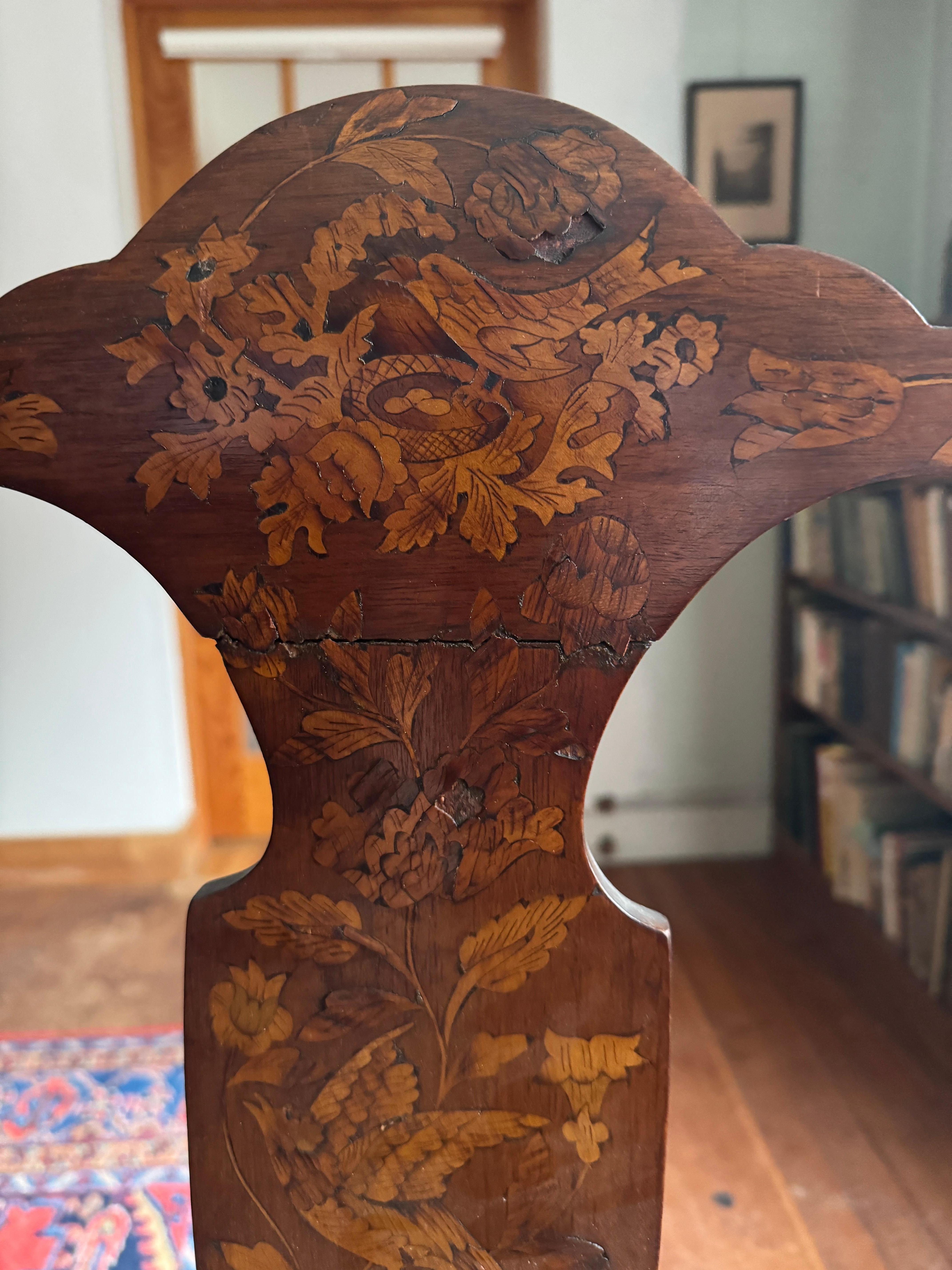 Dutch Baroque Style Marquetry Two-Seater Bench, 19th century For Sale 1