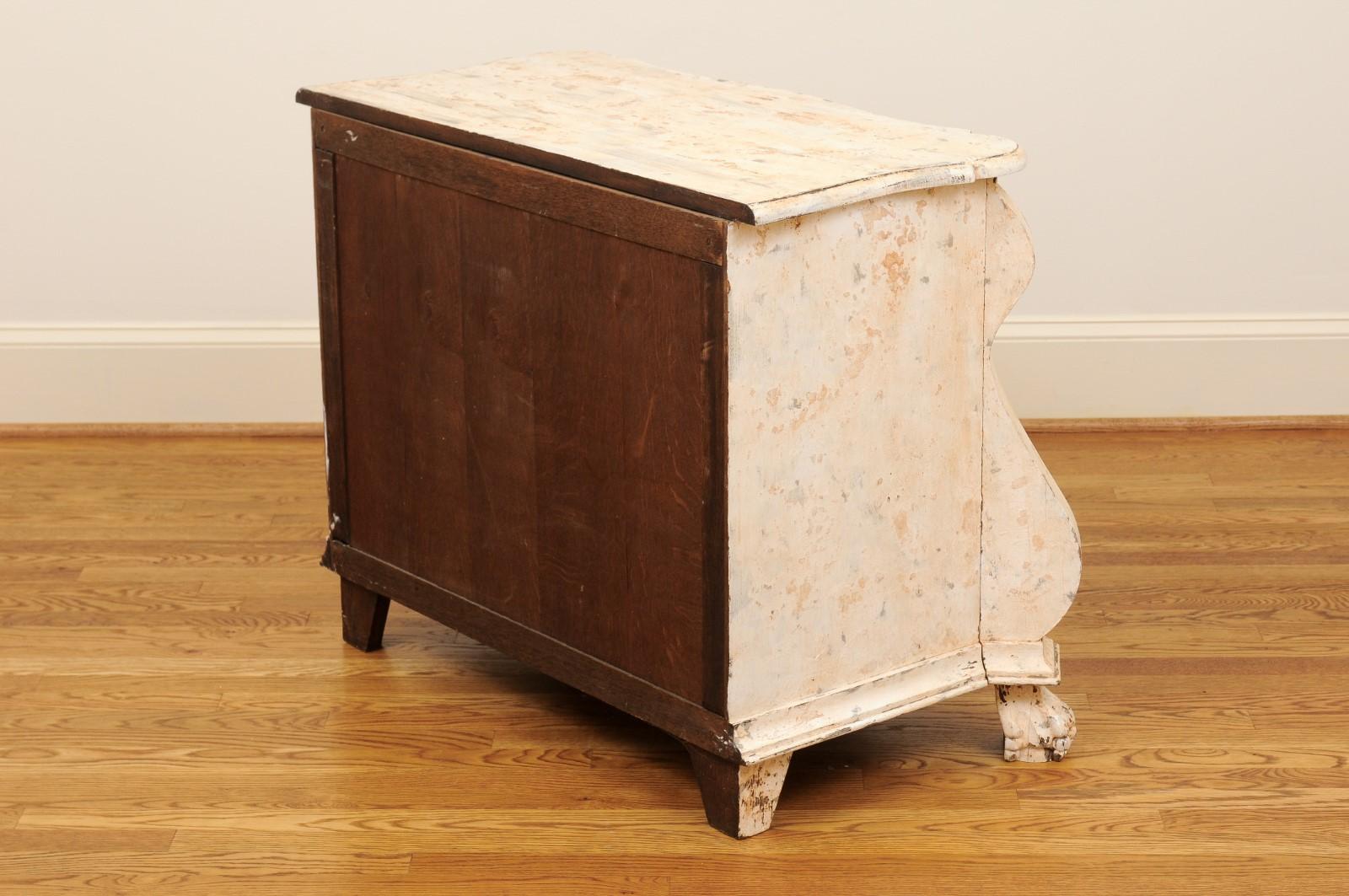 Dutch Baroque Style Painted Three-Drawer Bombé Commode from the 1890s 5