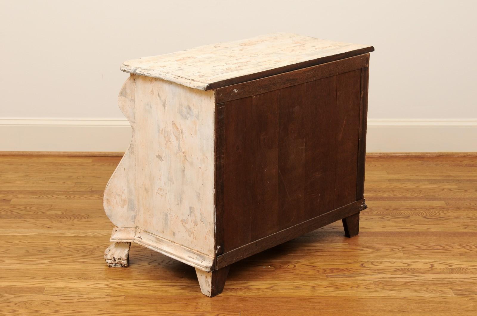 Dutch Baroque Style Painted Three-Drawer Bombé Commode from the 1890s 7