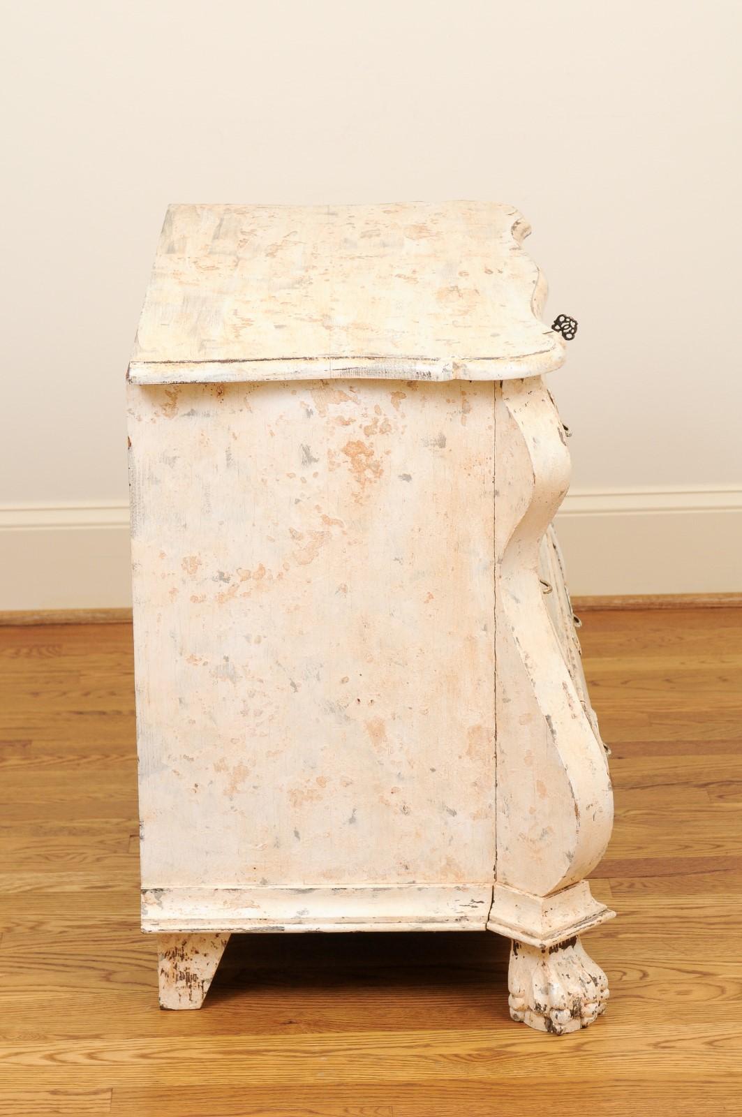 Dutch Baroque Style Painted Three-Drawer Bombé Commode from the 1890s 4
