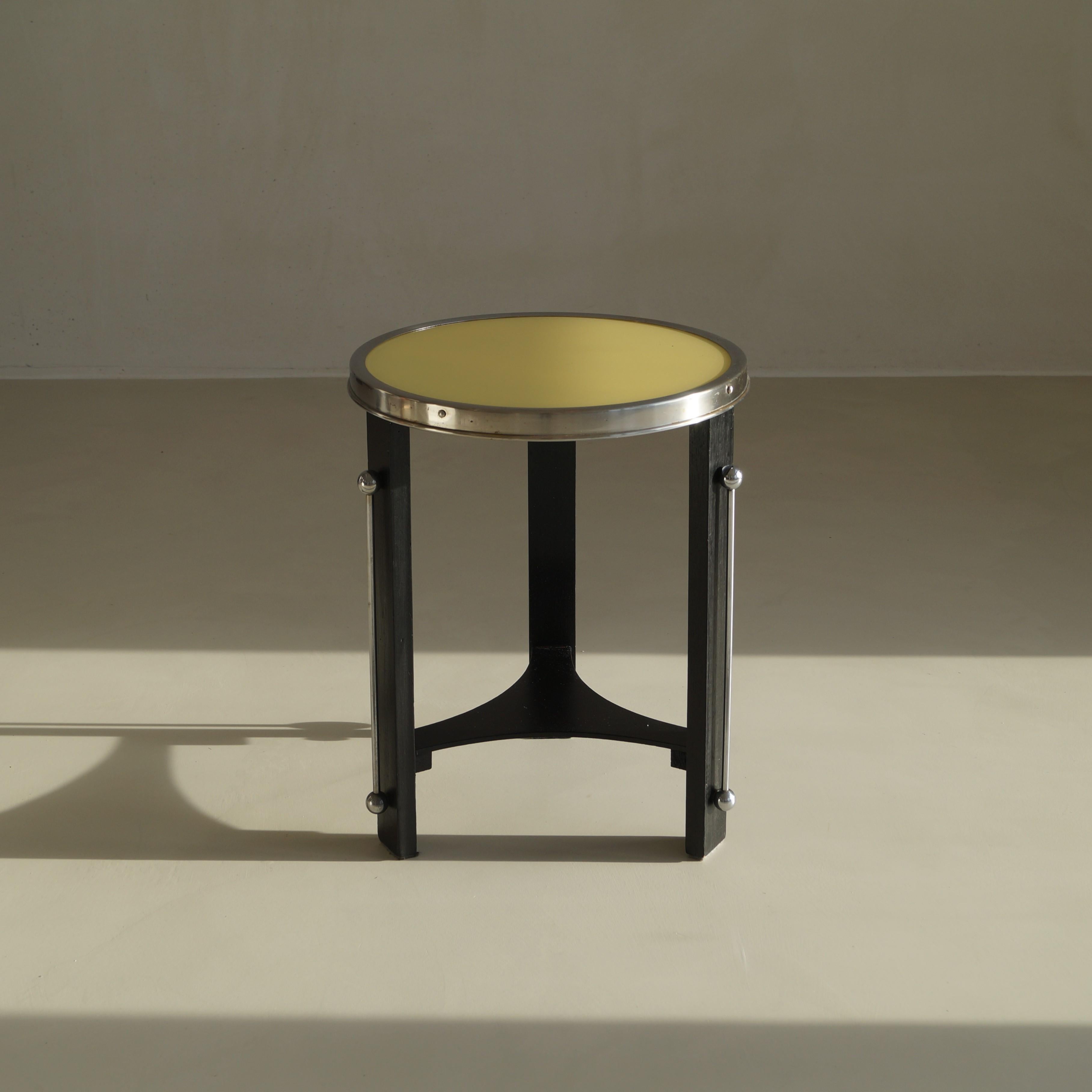 Dutch Bauhaus side table with yellow top, 1930s 6
