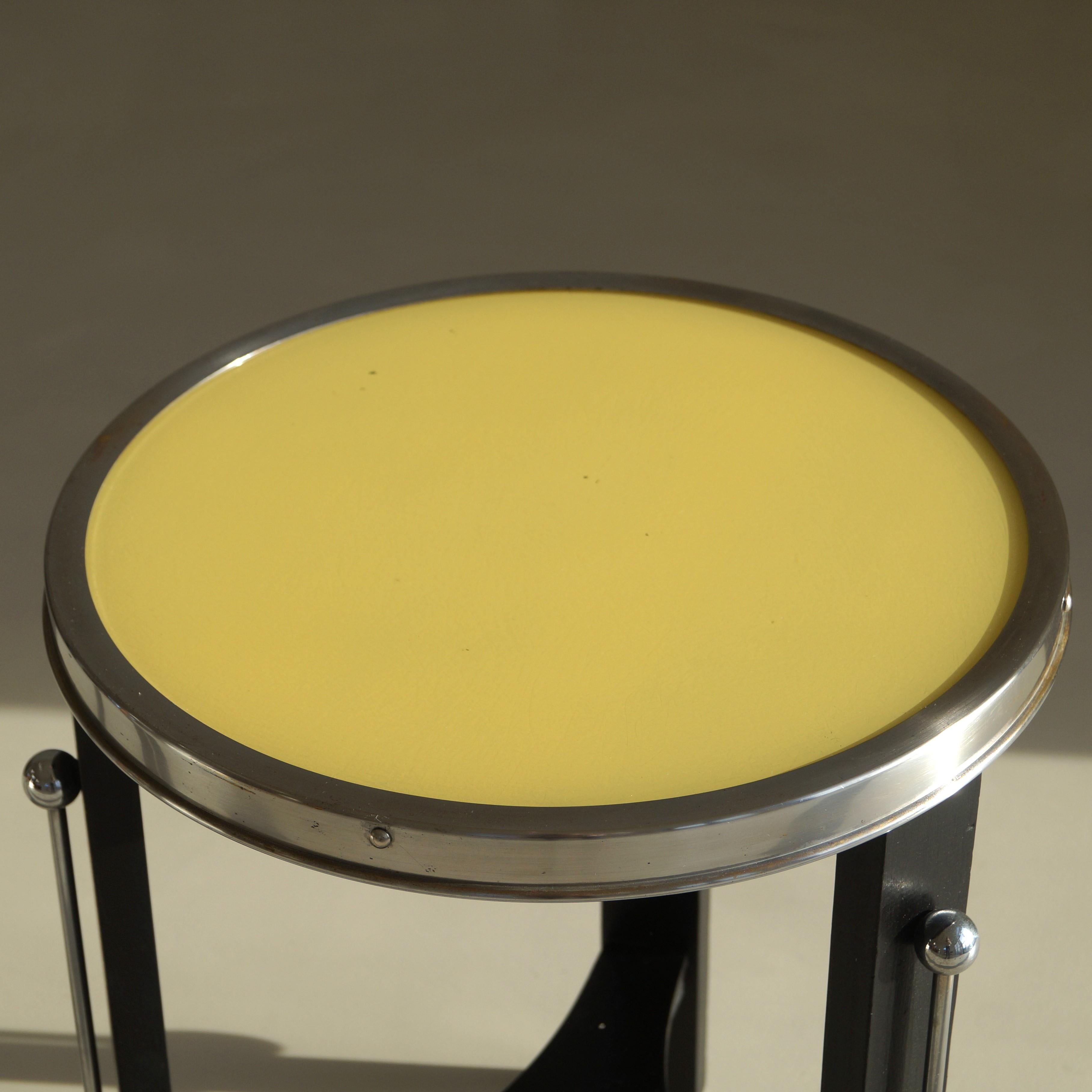Dutch Bauhaus side table with yellow top, 1930s 9