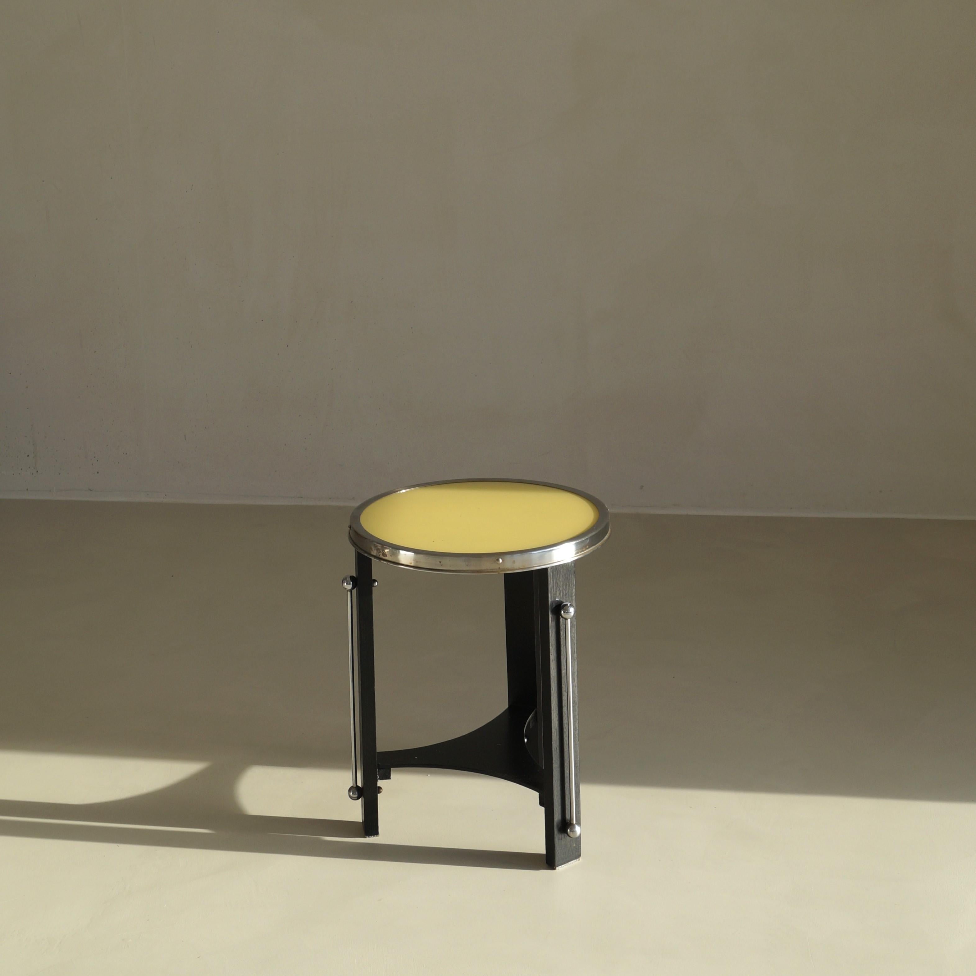 Dutch Bauhaus side table with yellow top, 1930s 11