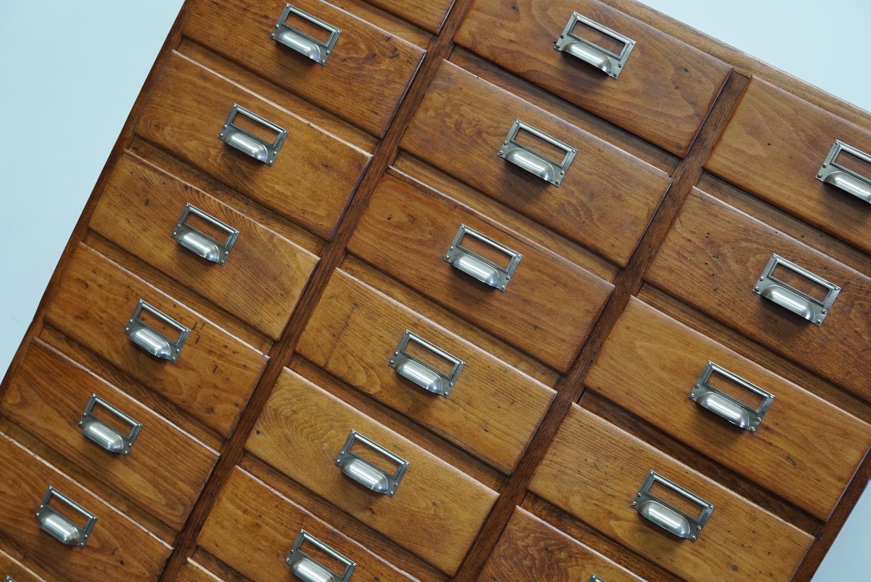Mid-20th Century Dutch Beech Apothecary / Filing Cabinet, 1950s For Sale