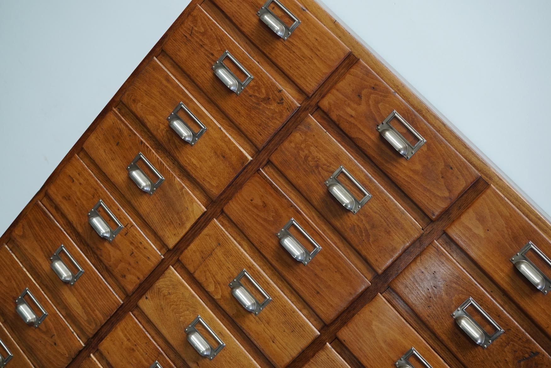 Dutch Beech Apothecary / Filing Cabinet, 1950s For Sale 1