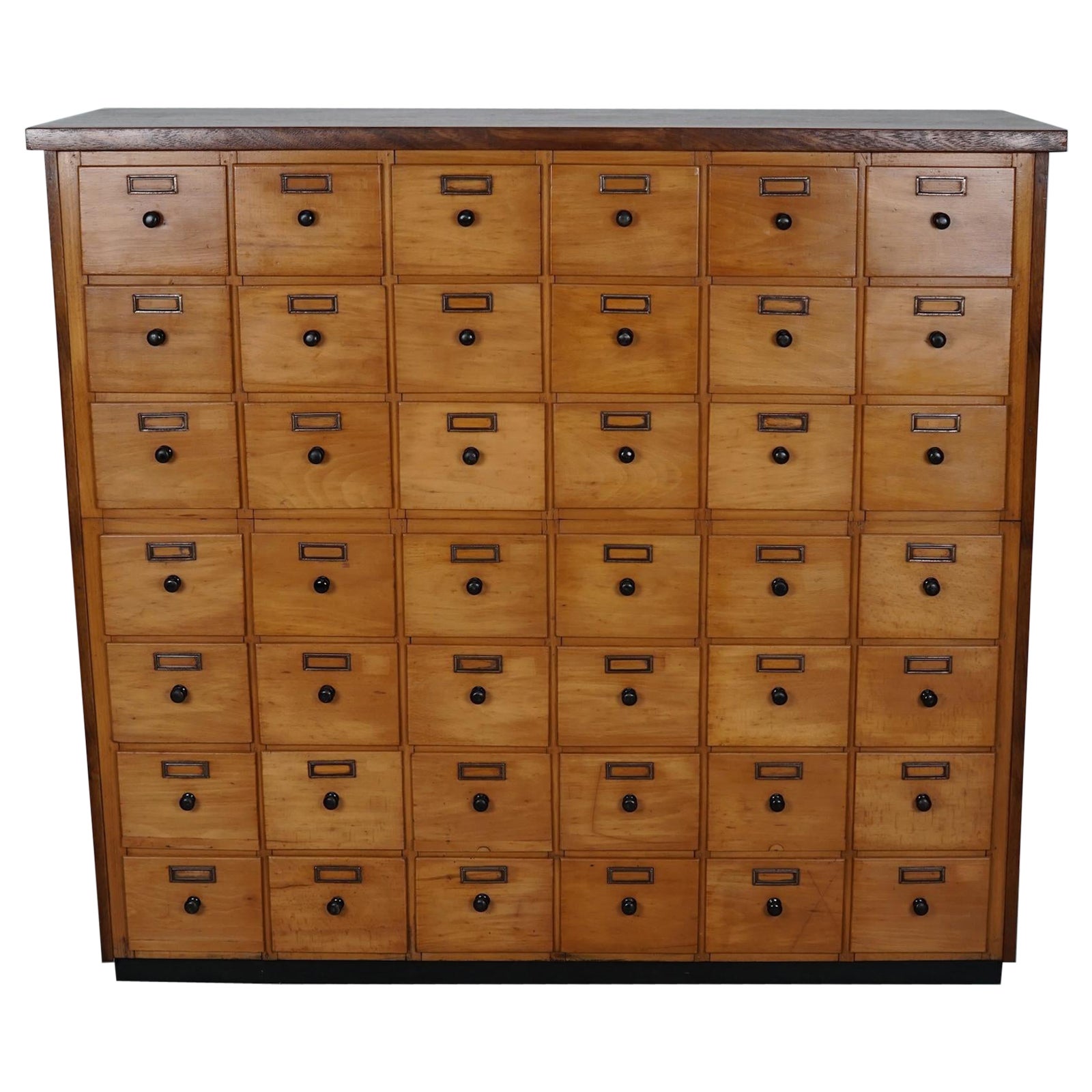 Dutch Beech Industrial Apothecary / Workshop Cabinet, circa 1950s For Sale