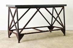 Dutch-made Belgian Bluestone & Iron Console