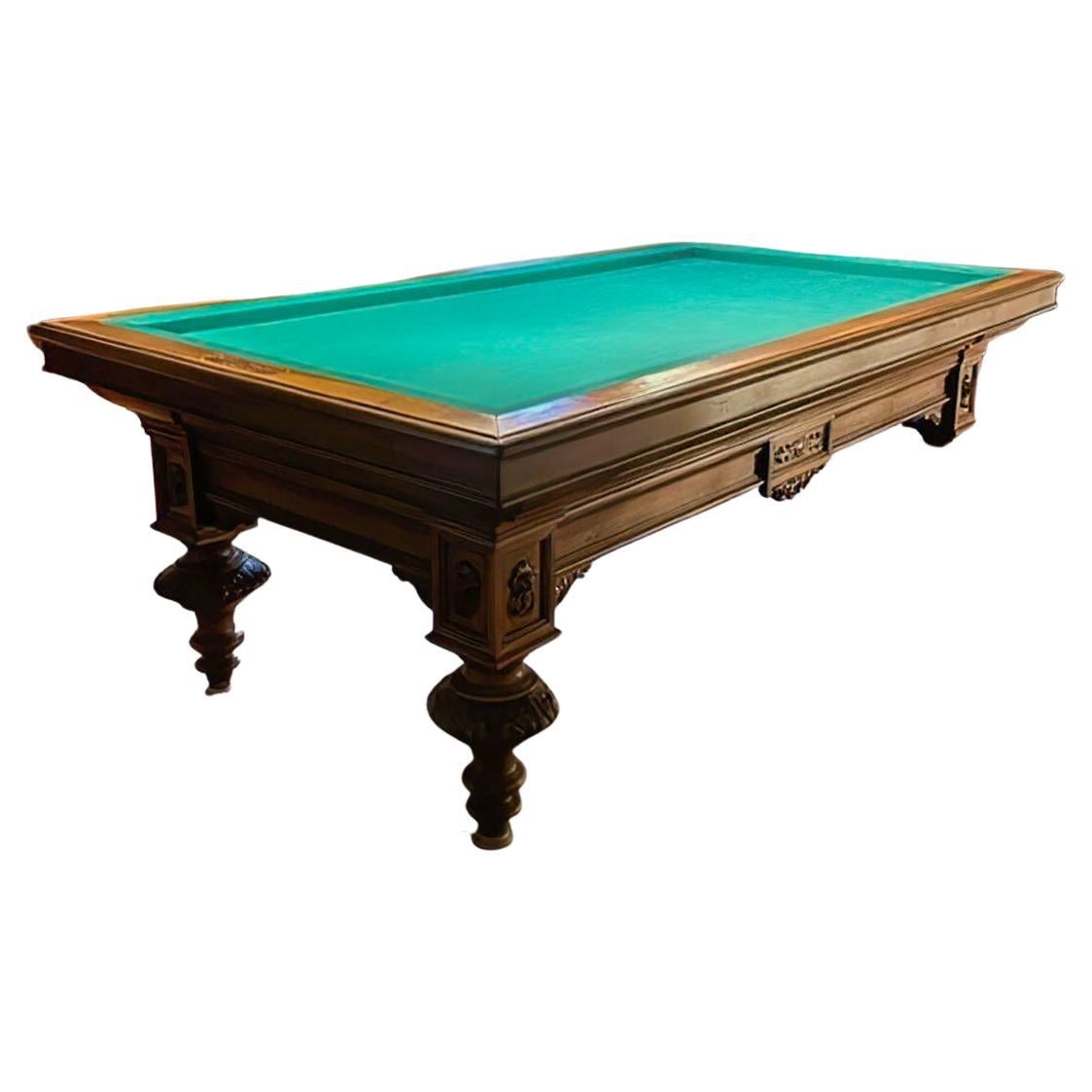 Table de billard hollandaise avec chauffage et accessoires, 20e siècle