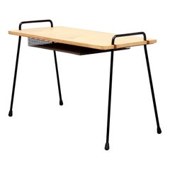 Dutch Birch Pastoe Side Table with Perforated Metal Rack by Cees Braakman, 1950