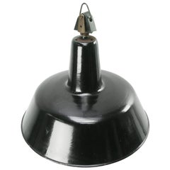 Lampada a sospensione industriale vintage in smalto nero Dutch di Philips