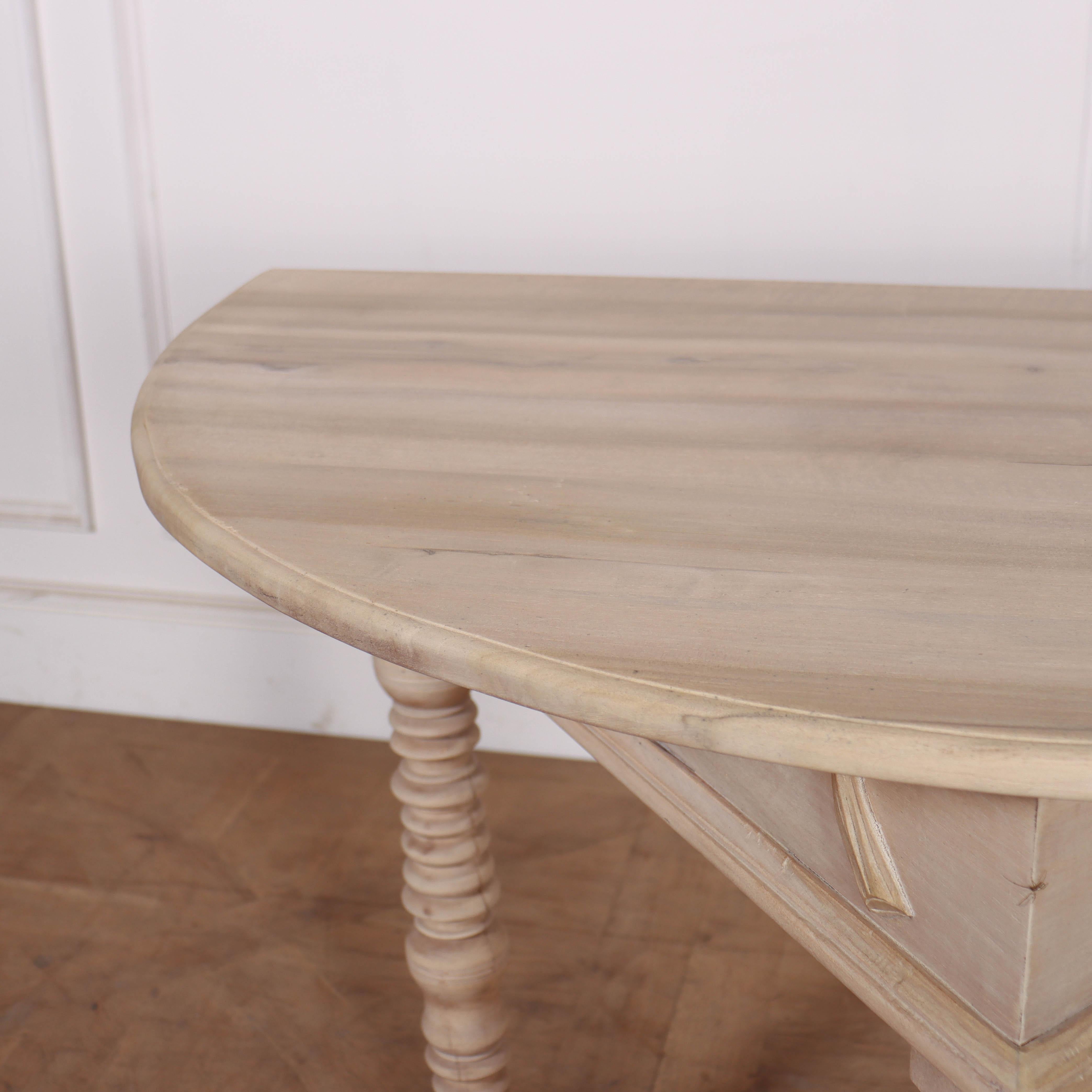 Dutch Bleached Walnut Console Table For Sale 3