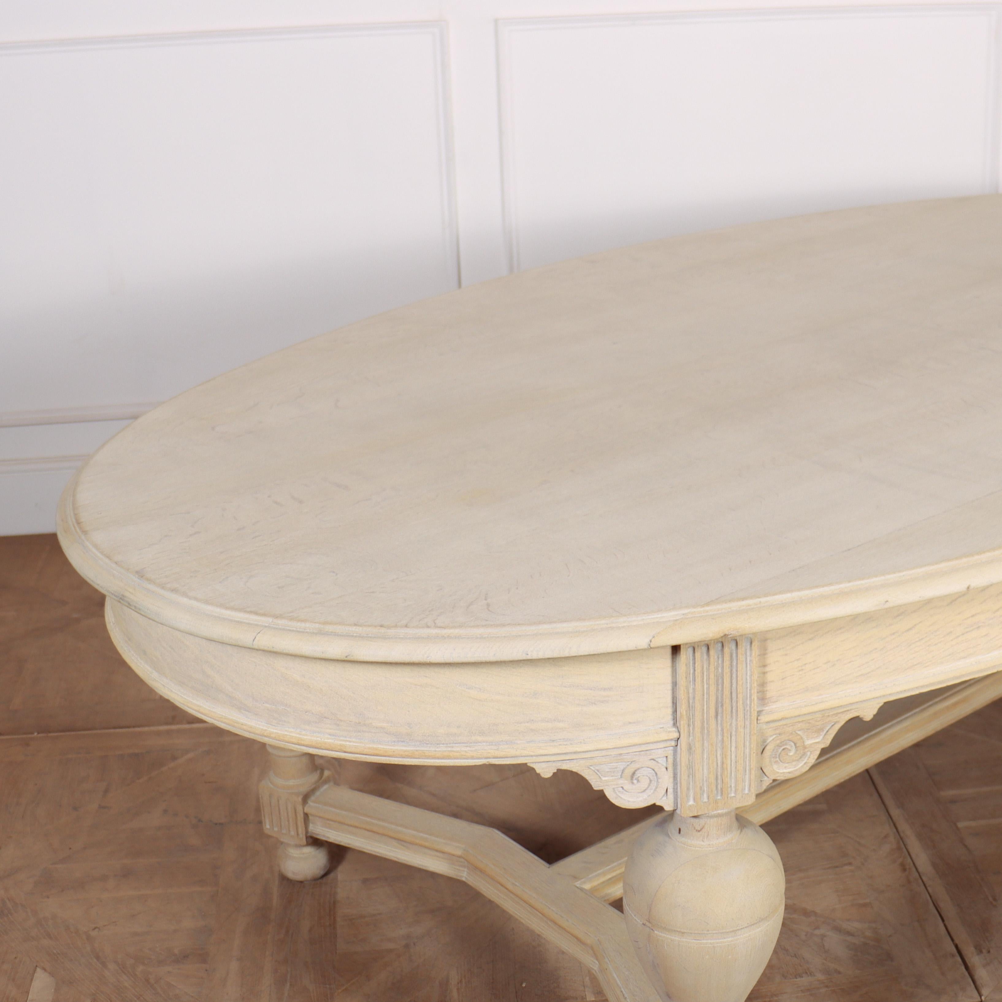 Dutch Bleached Oak Dining Table For Sale 1