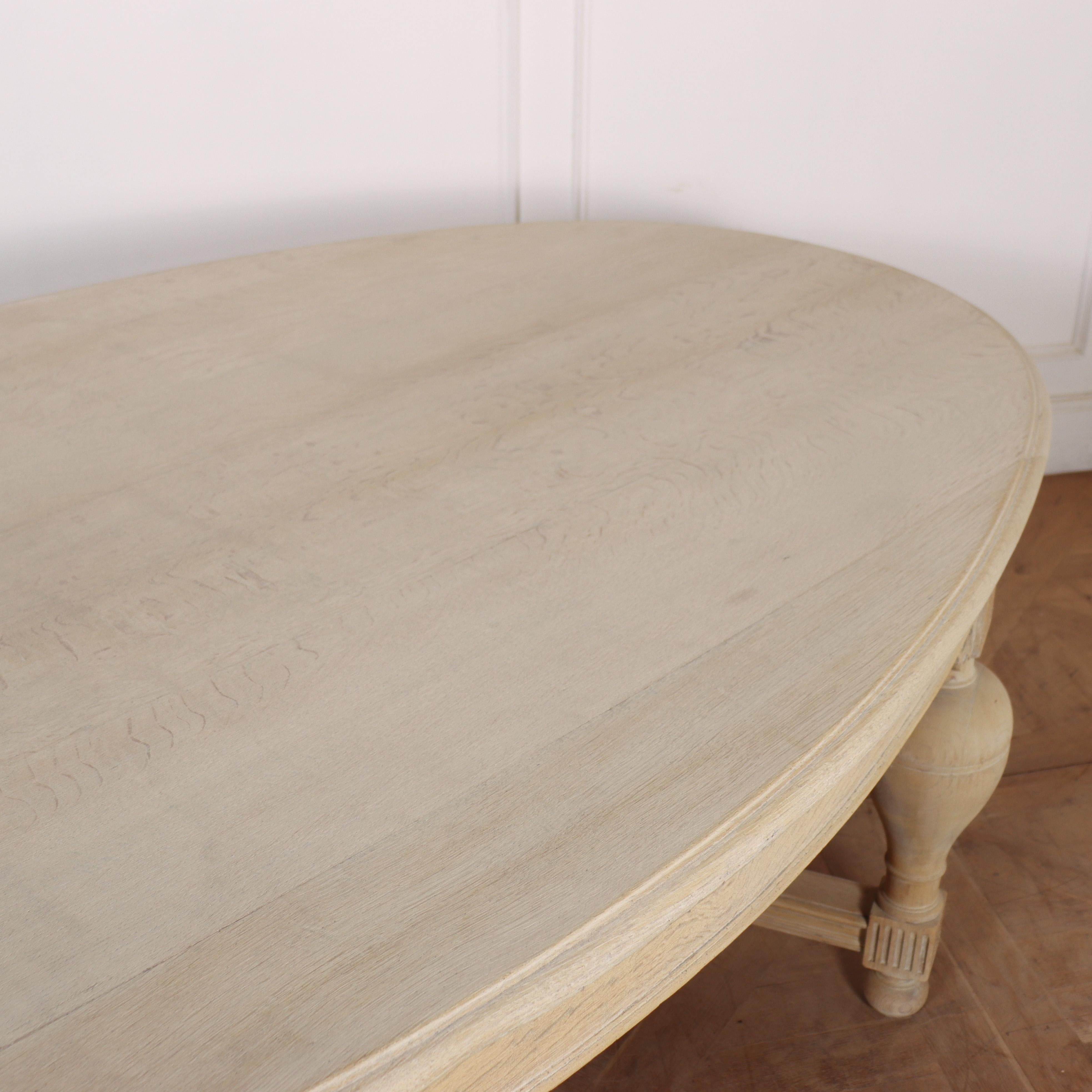 Dutch Bleached Oak Dining Table For Sale 2
