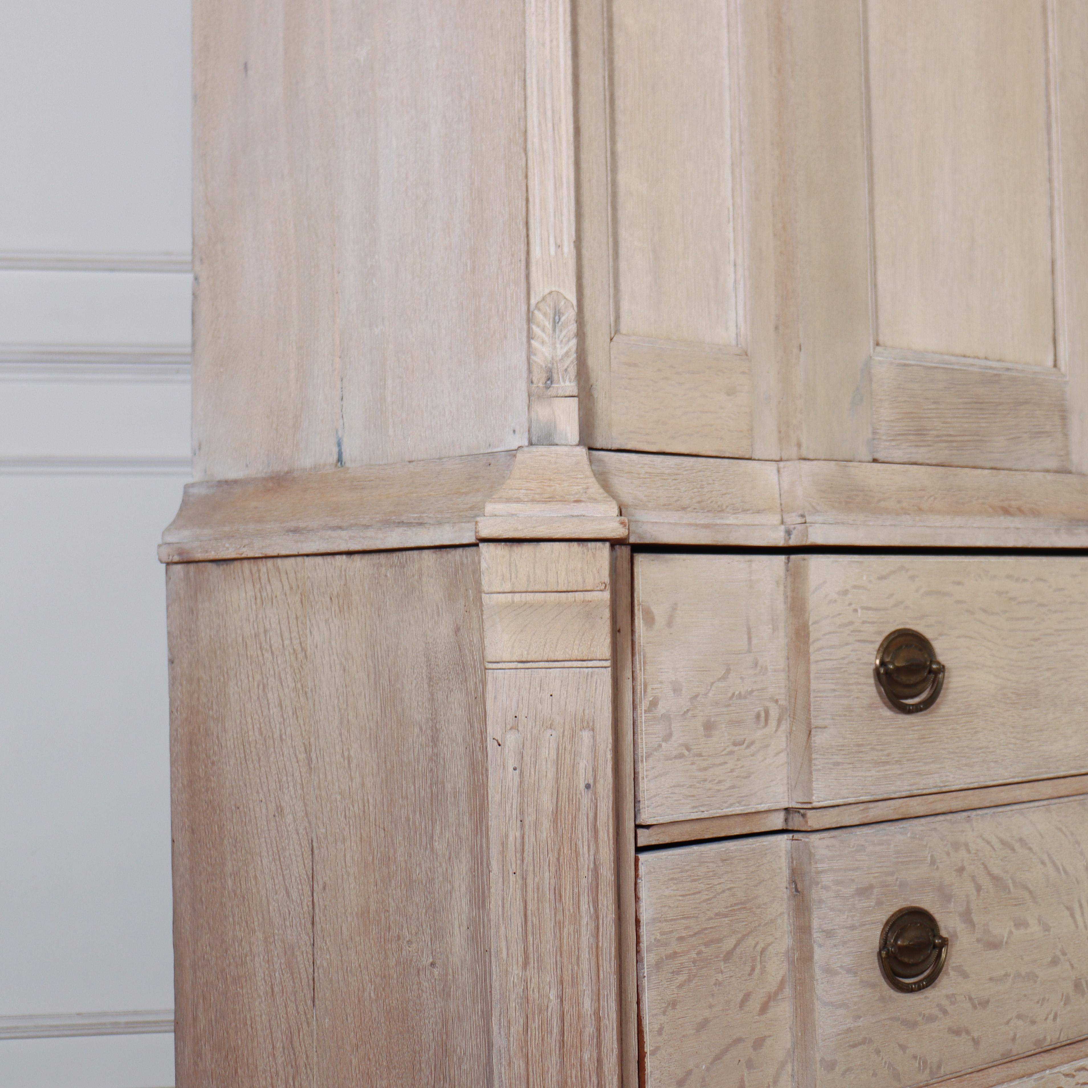 Dutch Bleached Oak Linen Cupboard For Sale 10