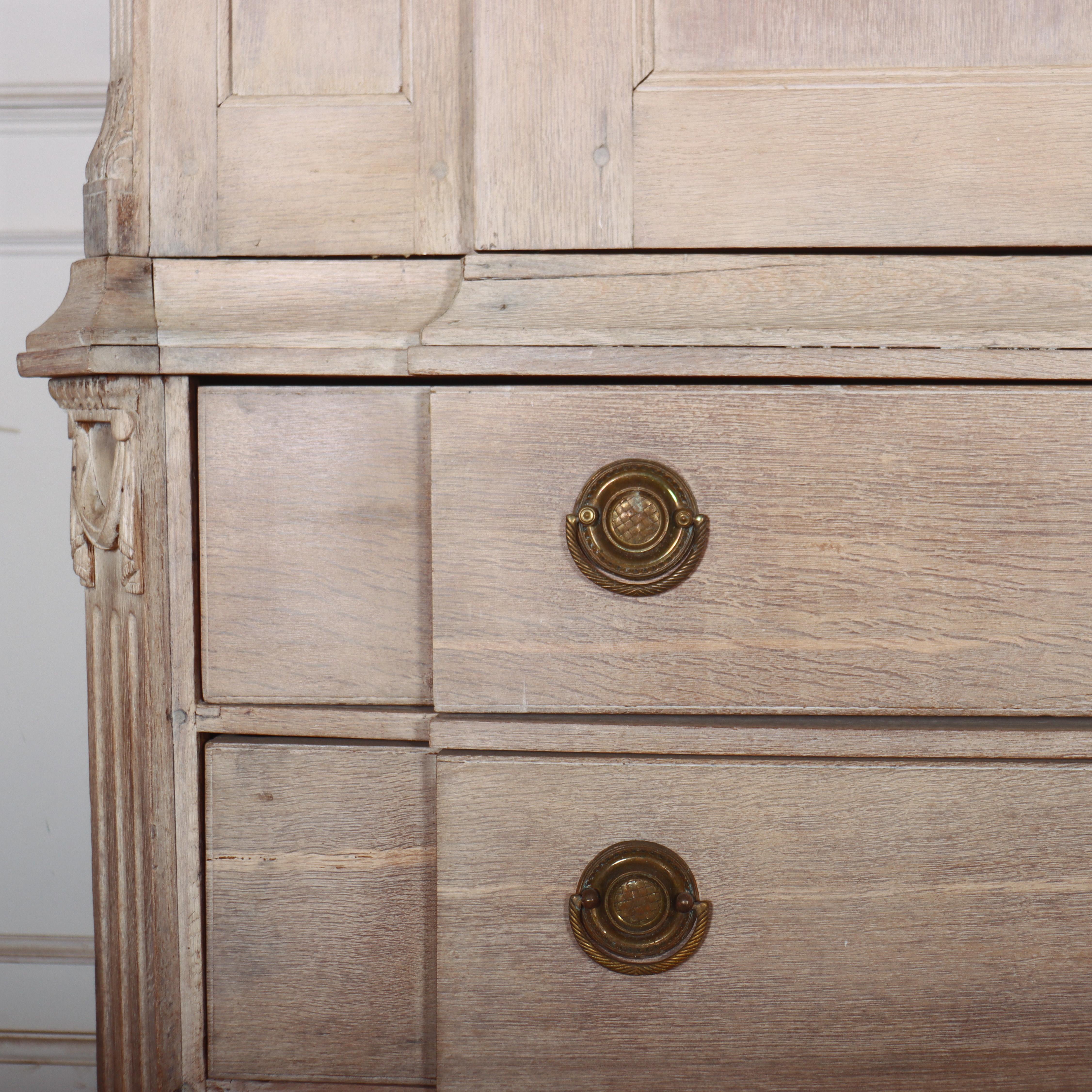 Dutch Bleached Oak Linen Cupboard For Sale 2