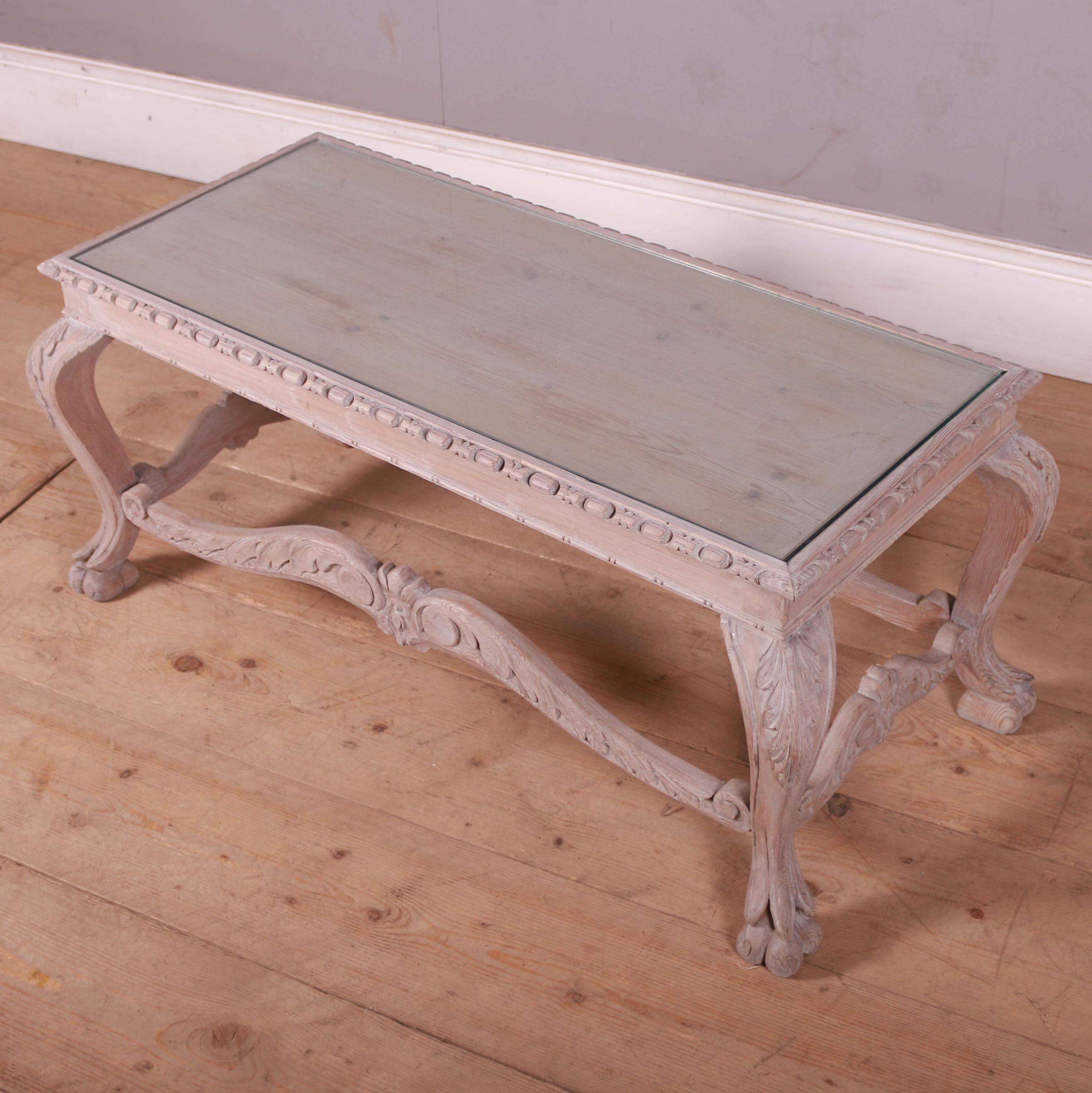 19th Century Dutch Bleached Pine Coffee Table For Sale
