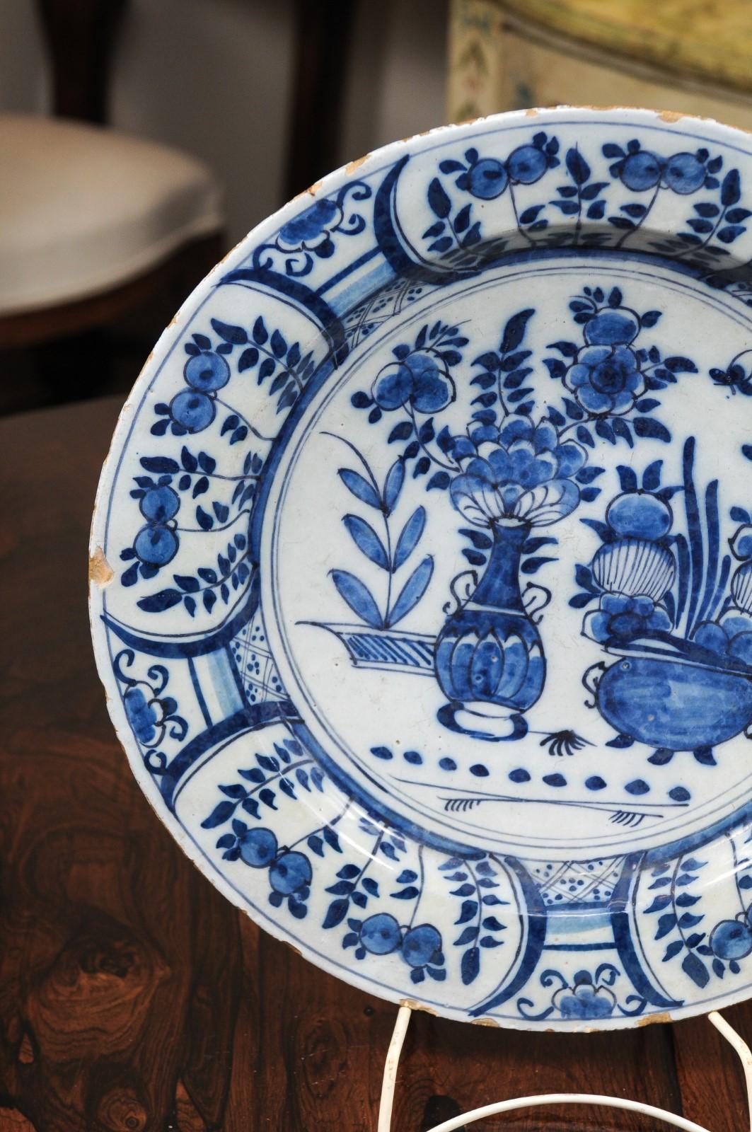 18th Century and Earlier Dutch Blue and White Charger, 18th Century