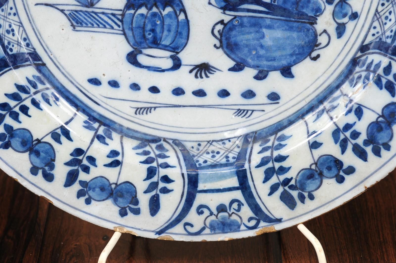 Dutch Blue and White Charger, 18th Century 1