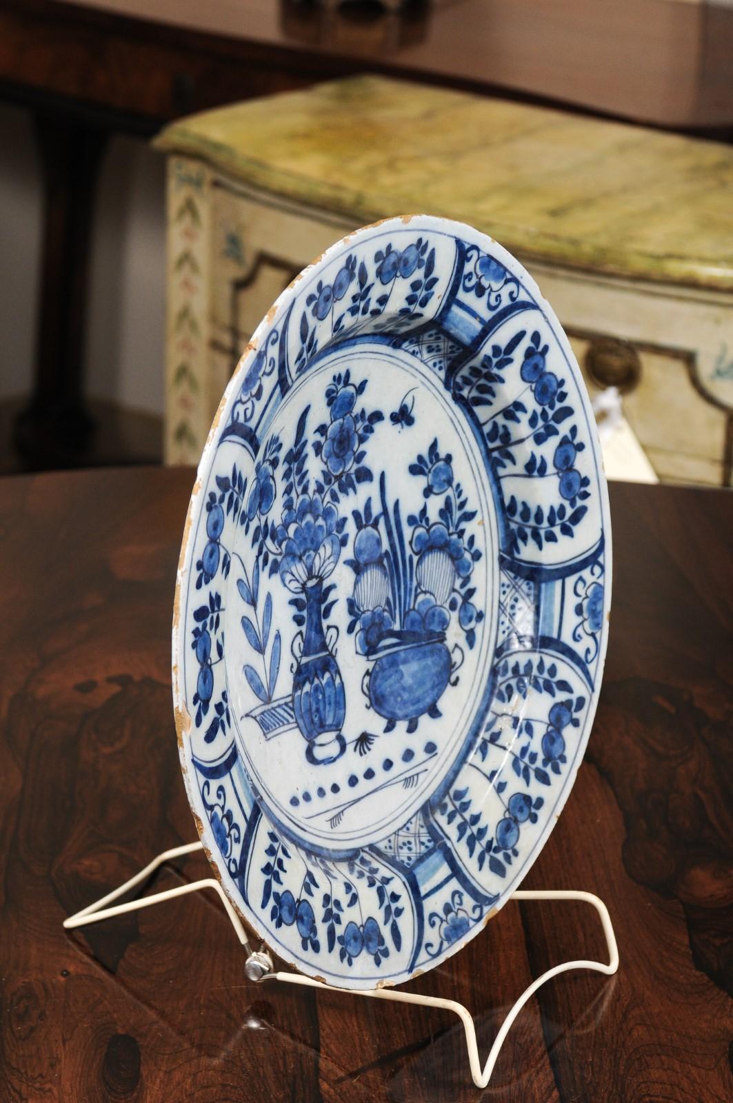 Dutch Blue and White Charger, 18th Century 3
