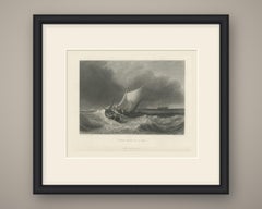 Dutch Boats in a Gale after J.M.W. Turner, Antique Engraving, circa 1880