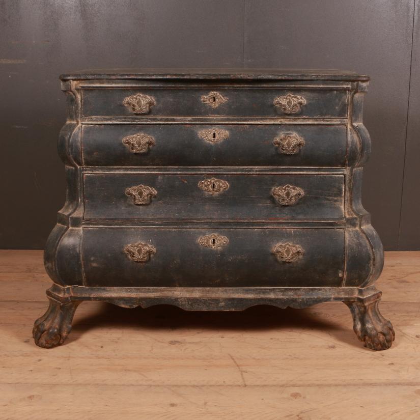 Stunning 18th century Dutch bombe 4-drawer commode, 1790

Dimensions of the top are
38.5