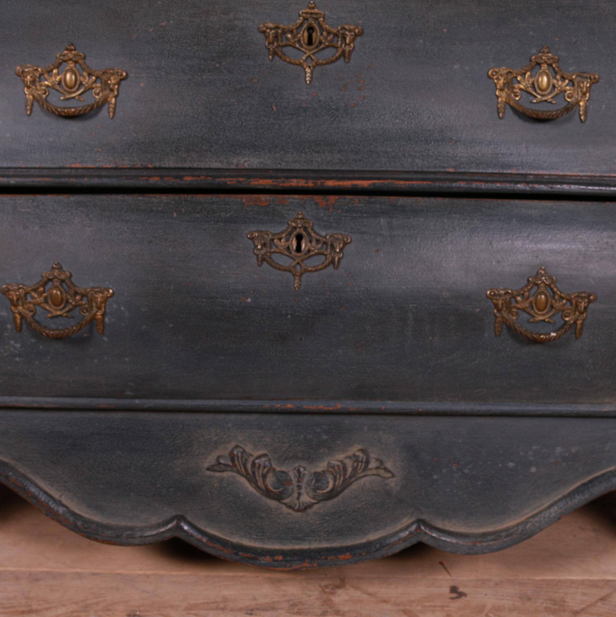 Painted Dutch Bombe Commode For Sale