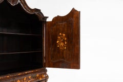 Dutch bombe two doors cabinet with floral marquetry, ca. 1750