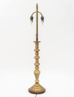 Dutch Brass Candlestick Mounted as a Table Lamp