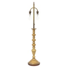 Dutch Brass Candlestick Mounted as a Table Lamp